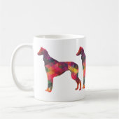 Saluki Geometric Pattern Silhouette Koffiemok (Links)