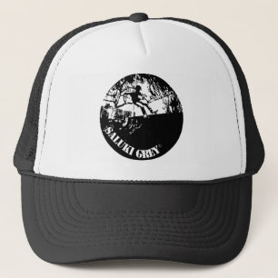 saluki grijs nieuwe logo. trucker pet