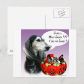 Saluki Halloween Snoep Briefkaart (Voorkant / Achterkant)