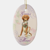 Saluki Heart Mam Keramisch Ornament (Rechts)