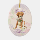 Saluki Heart Mam Keramisch Ornament (Voorkant)