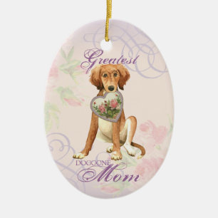 Saluki Heart Mam Keramisch Ornament