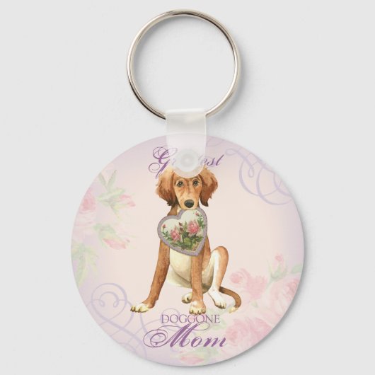 Saluki Heart Mam Sleutelhanger (Voorkant)
