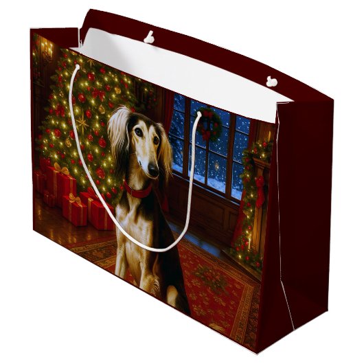 Saluki Holiday  Groot Cadeauzakje (Achterkant Gekanteld)