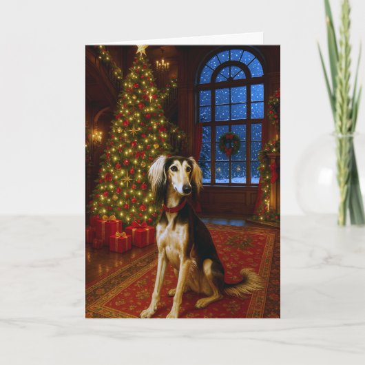 Saluki Holiday Kaart (Voorkant)