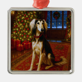 Saluki Holiday  Metalen Ornament