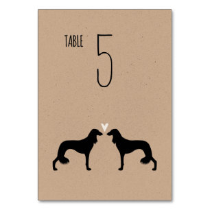 Saluki Hond Silhouetten Bruiloft Receptie Custom Kaart