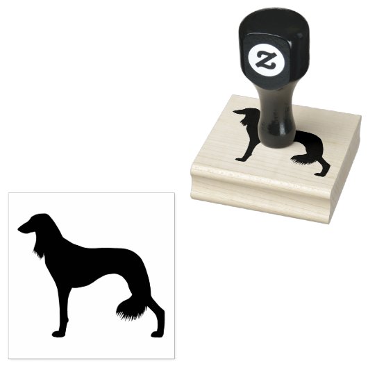 Saluki Hondenras Silhouette Rubberstempel (Gestempeld)