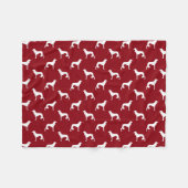 Saluki Hondenras Silhouettes Pattern Red en White Fleece Deken (Voorkant (Horizontaal))