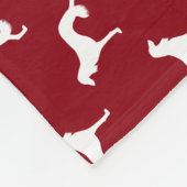 Saluki Hondenras Silhouettes Pattern Red en White Fleece Deken (Hoek)