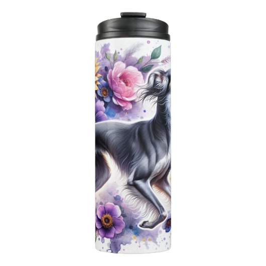 Saluki in bloeiende elegantie thermosbeker (Voorkant)