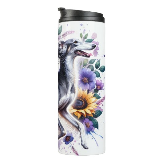 Saluki in bloeiende elegantie thermosbeker (Geroteerd rechts)