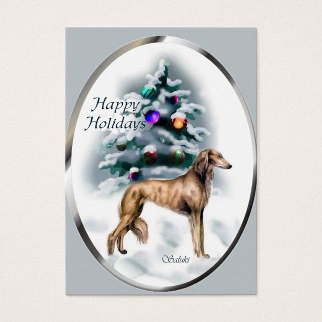 Saluki-kerstcadeaus Visitekaartjes (Voorkant)