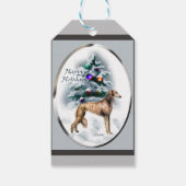 Saluki Kerstmis Cadeaulabel (Achterkant)
