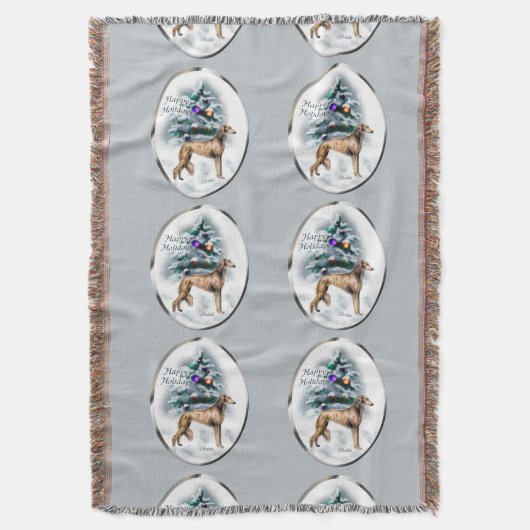 Saluki Kerstmis Deken (Voorkant Verticaal)