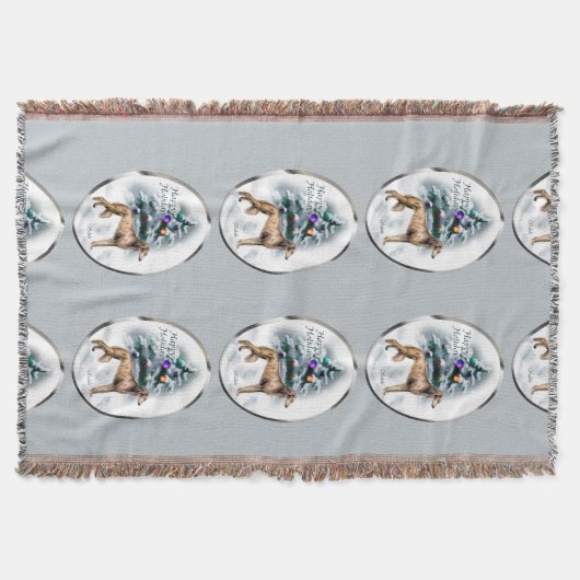 Saluki Kerstmis Deken (Voorkant)