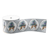 Saluki Kerstmis Grosgrain Lint (Spoel)