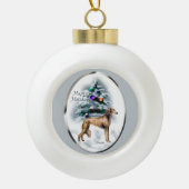 Saluki Kerstmis Keramische Bal Ornament (Voorkant)