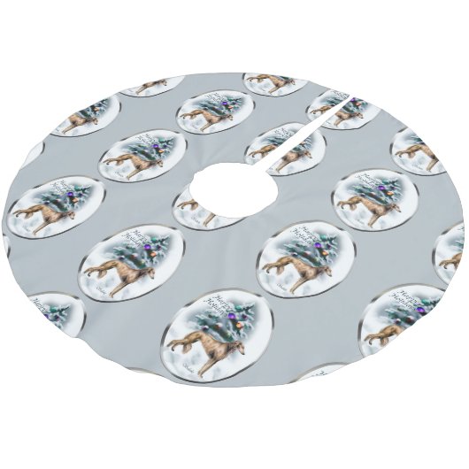 Saluki Kerstmis Kerstboom Rok (Gekanteld)