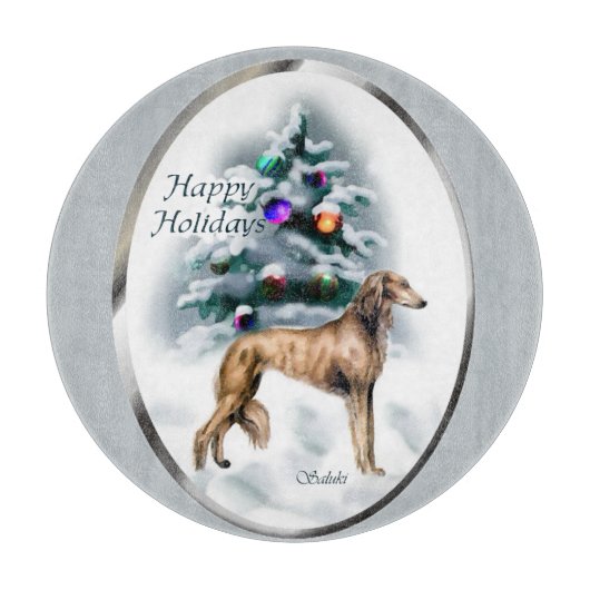 Saluki Kerstmis Snijplank (Voorkant)