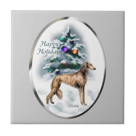 Saluki Kerstmis Tegeltje