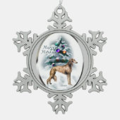 Saluki Kerstmis Tin Sneeuwvlok Ornament (Voorkant)