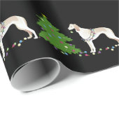 Saluki kerstontwerp cadeaupapier (Rol Hoek)