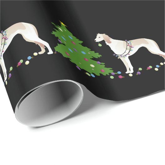 Saluki kerstontwerp cadeaupapier (Rol Hoek)