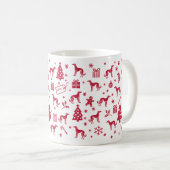 Saluki kerstontwerp koffiemok (Voorkant rechts)