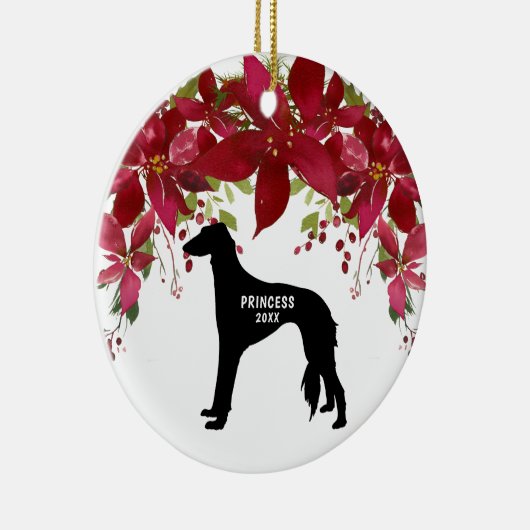 Saluki kerstornament keramisch ornament (Rechts)
