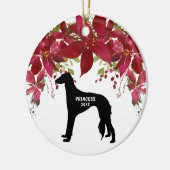 Saluki kerstornament keramisch ornament (Links)