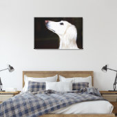 Saluki kijkt omhoog canvas afdruk (Insitu (Slaapkamer))