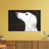 Saluki kijkt omhoog canvas afdruk (Insitu (Woonkamer))
