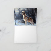 Saluki Laat het Sneeuwen Kerstmis Kaart (Binnen)