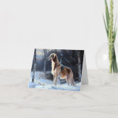 Saluki Laat het Sneeuwen Kerstmis Kaart (Voorkant)
