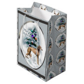 Saluki Liefhebbers Kerstmis Medium Cadeauzakje (Voorkant Gekanteld)