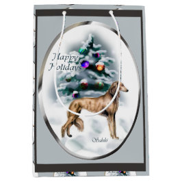 Saluki Liefhebbers Kerstmis Medium Cadeauzakje