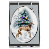 Saluki Liefhebbers Kerstmis Medium Cadeauzakje (Achterkant)