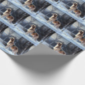 Saluki liet het sneeuwen Kerstmis Cadeaupapier (Hoek)