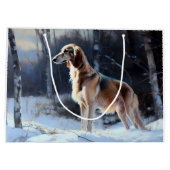 Saluki liet het sneeuwen Kerstmis Groot Cadeauzakje (Achterkant)