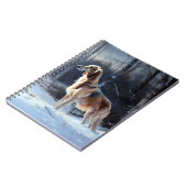 Saluki liet het sneeuwen Kerstmis Notitieboek (Linkerzijde)