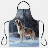 Saluki liet het sneeuwen Kerstmis Schort (Voorkant)