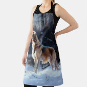 Saluki liet het sneeuwen Kerstmis Schort (Insitu)