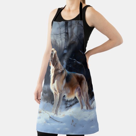 Saluki liet het sneeuwen Kerstmis Schort (Insitu)