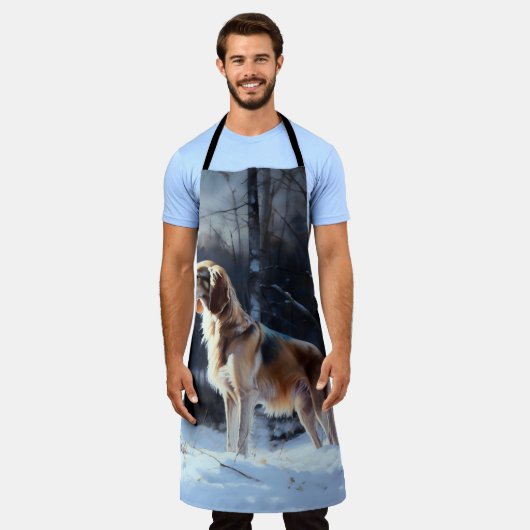 Saluki liet het sneeuwen Kerstmis Schort (Gedragen)