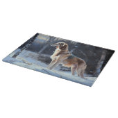 Saluki liet het sneeuwen Kerstmis Snijplank (Hoek)