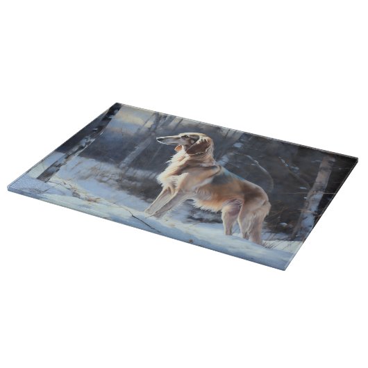 Saluki liet het sneeuwen Kerstmis Snijplank (Hoek)