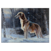 Saluki liet het sneeuwen Kerstmis Snijplank (Voorkant)