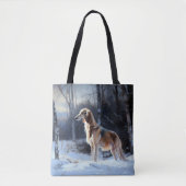 Saluki liet het sneeuwen Kerstmis Tote Bag (Voorkant)