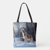 Saluki liet het sneeuwen Kerstmis Tote Bag (Achterkant)